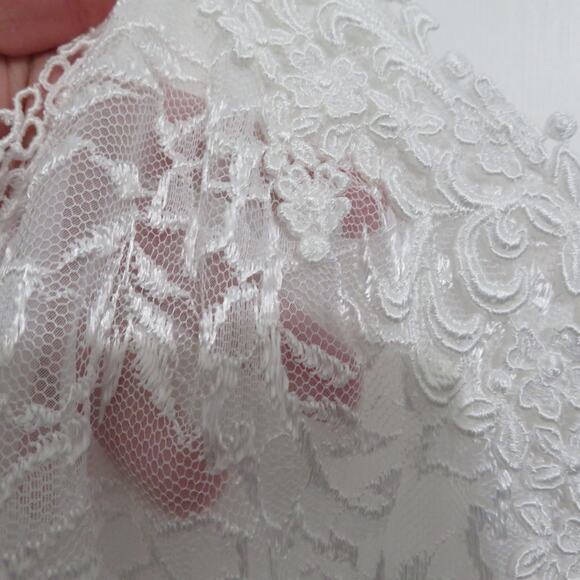 Intime Womens Medium White Vintage Satin Maxi Dress Lace Top Slip Dress - Picture 4 of 9